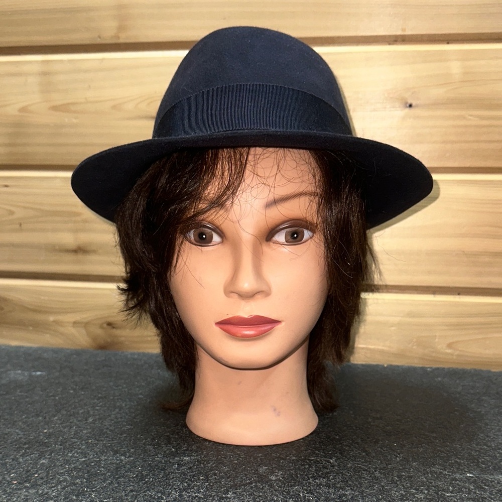 Vintage Stylish Dark Navy Blue Fedora Hat